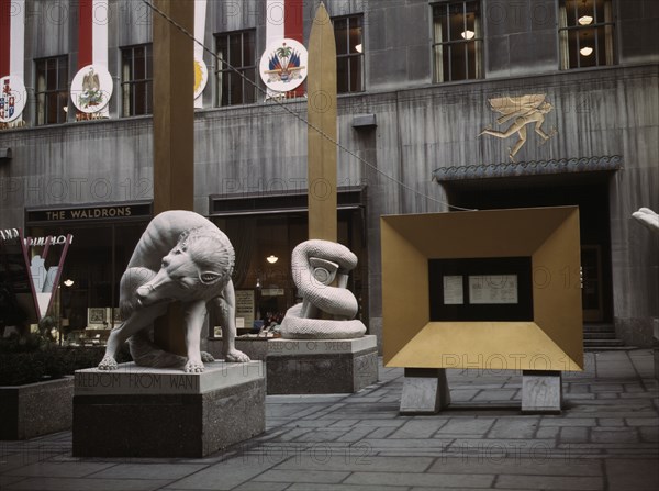 United Nations exhibit put on by OWI in Rockefeller Plaza, New York, N.Y. , 1943. Creator: Marjory Collins.