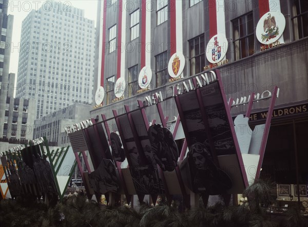 United Nations exhibit by OWI at Rockefeller Plaza, New York, N.Y. , 1943. Creator: Marjory Collins.