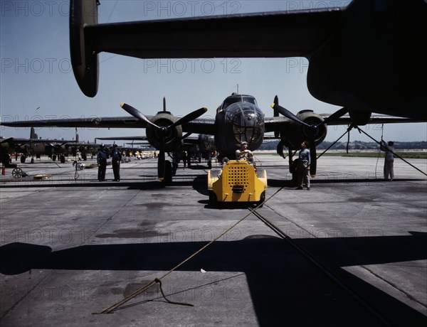 A fast, hard-hitting new A-20 (B-25)...Long Beach, Calif., plant of Douglas Aircraft Company, 1942. Creator: Alfred T Palmer.