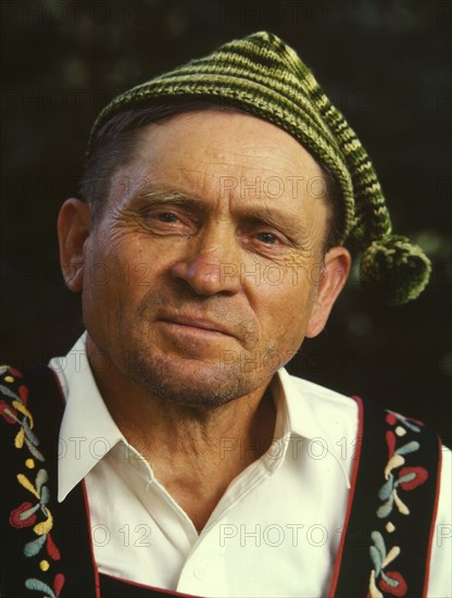 Guide at Little Norway, Blue Mounds, Wis., 1942. Creator: Arthur Rothstein.