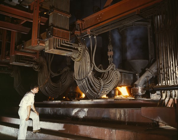 Electric phosphate smelting furnace used in the making of elem...Muscle Shoals area, Alabama, 1942. Creator: Alfred T Palmer.