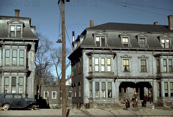 Children in the tenement district, Brockton, Mass., 1940. Creator: Jack Delano.