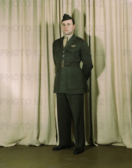 Marine Corps Major in winter uniform, World War II, between 1941 and 1945. Creator: Howard Hollem.