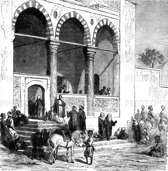'A Court of Justice, Fez; Visit to the Sultan of Morocco, at Fez, in the spring of 1871', 1871. Creator: T. Blackmore.