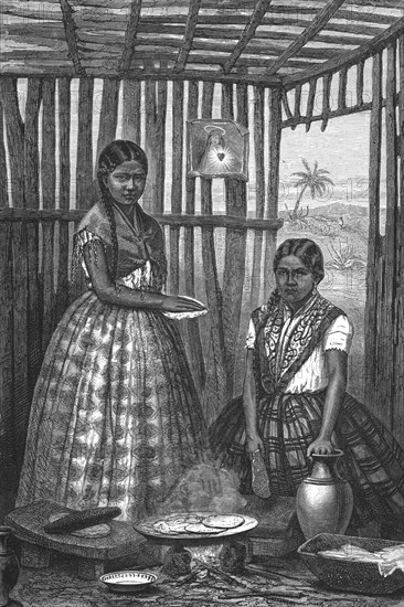'A Kitchen in the 'Tierra Caliente'; A zigzag journey through Mexico', 1875. Creator: Thomas Mayne Reid.