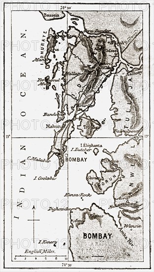 'Map of Bombay Area; Notes on Bombay and the Malabar Coast', 1875. Creator: C. B. Low.