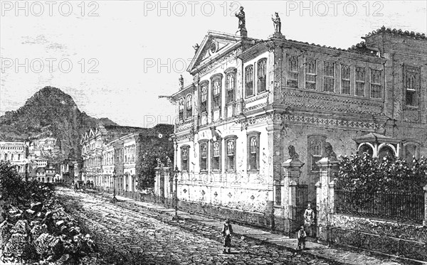 'House in the Suburbs of Rio De Janeiro; Rio De Janeiro and the Organ Mountains', 1875. Creator: Thomas Woodbine Hinchliff.