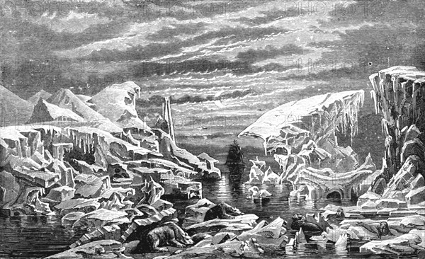 'An Arctic scene; A Boat adventure in the Behring's Sea', 1875. Creator: Unknown.