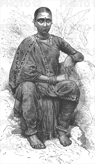 'Hindoo Girl; Black Bear shooting in the Himalayas', 1875. Creator: G. Beste.