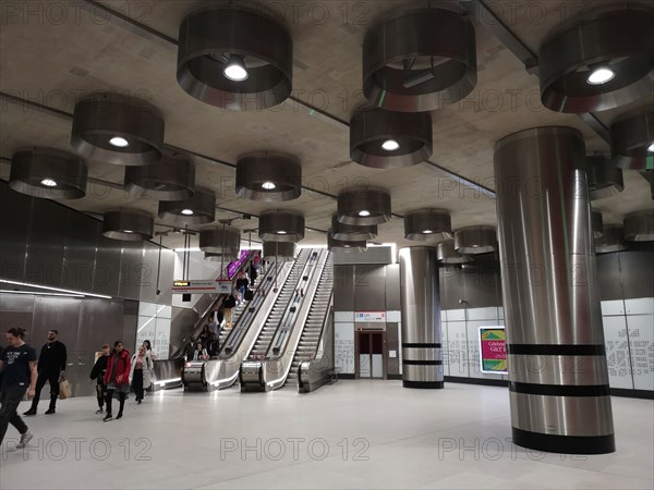 Elizabeth Line, Tottenham Ct Rd, London,UK, May 2022. Creator: Ethel Davies.