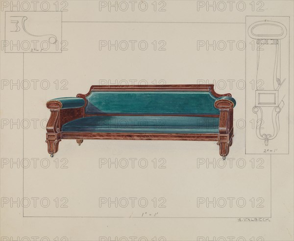 Settee, c. 1936.