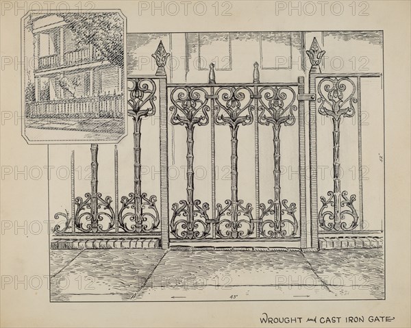 Cast Iron Fence, c. 1936.