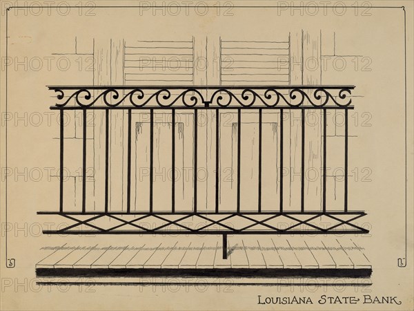 Balcony Railing, c. 1936.