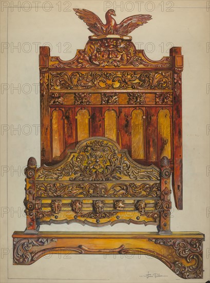 Bedstead, c. 1937.