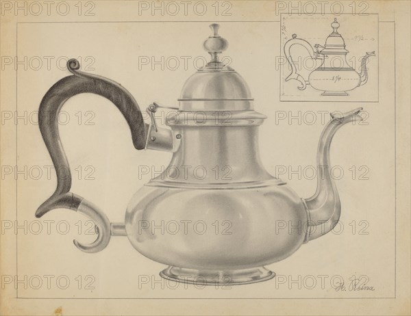 Silver Teapot, c. 1936.