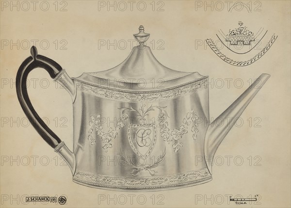 Silver Teapot, c. 1936.