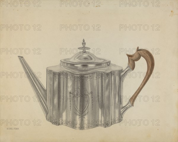 Silver Teapot, c. 1938.