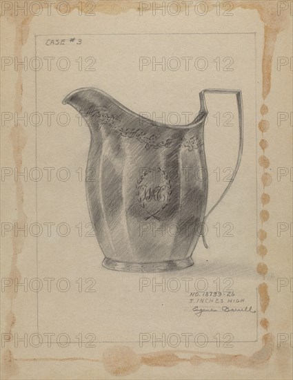 Silver Creamer, c. 1936.