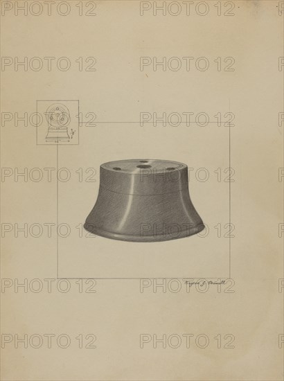 Pewter Inkwell, c. 1936.