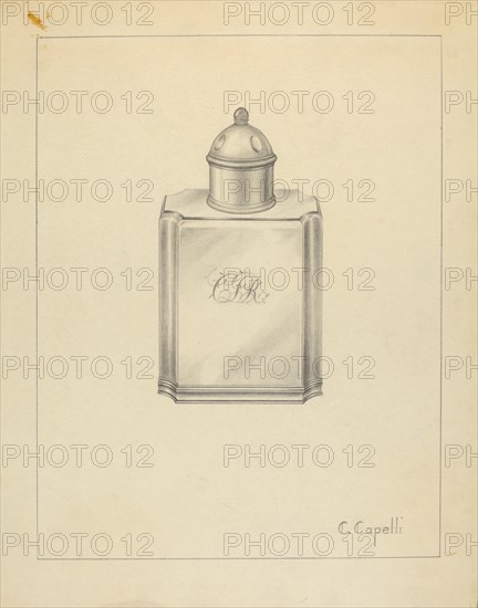 Silver Tea Caddy, c. 1939.