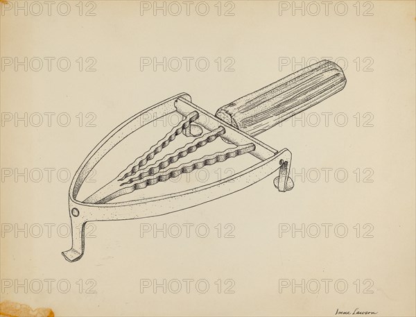 Flat Iron Holder, c. 1939.