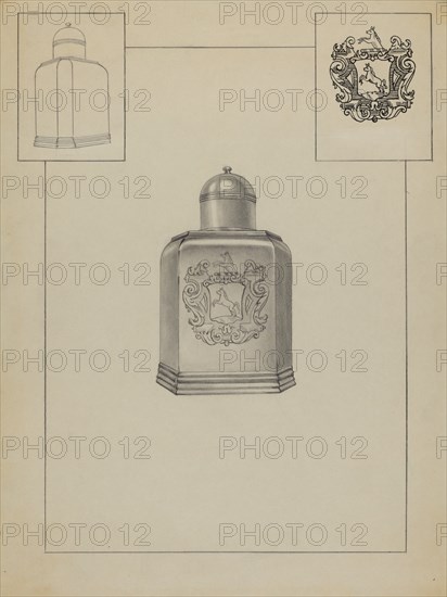 Silver Tea Caddy, c. 1937.