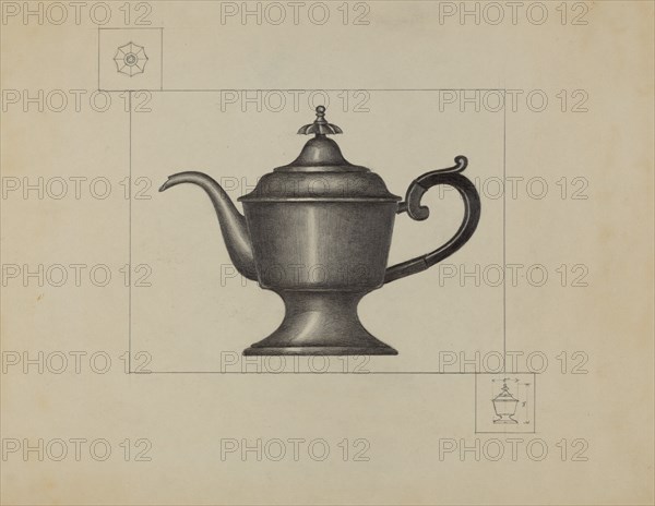 Pewter Coffee Pot, c. 1936.