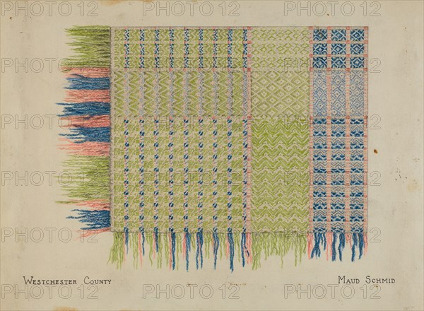 Handwoven Coverlet, c. 1936.