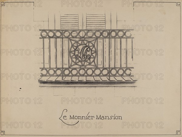 Wrought Iron Railing, c. 1936.