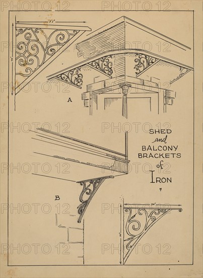 Wrought Iron Brackets, c. 1936.