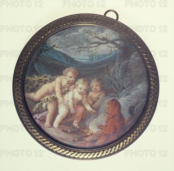 Cherubs in winter, c1850.