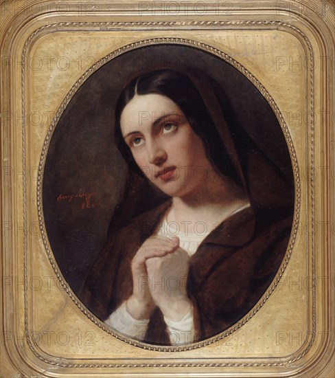 Young woman praying, 1860.