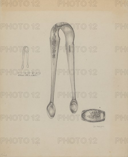 Silver Sugar Tongs, c. 1937.