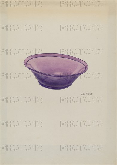 Amethyst Glass Bowl, c. 1940.