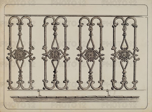 Cast Iron Balcony Rail, c. 1936.