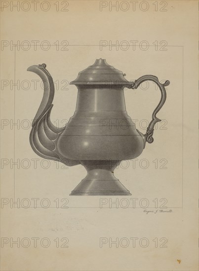 Pewter Coffee Pot, c. 1936.