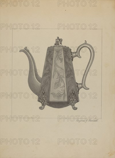 Pewter Coffee Pot, c. 1936.