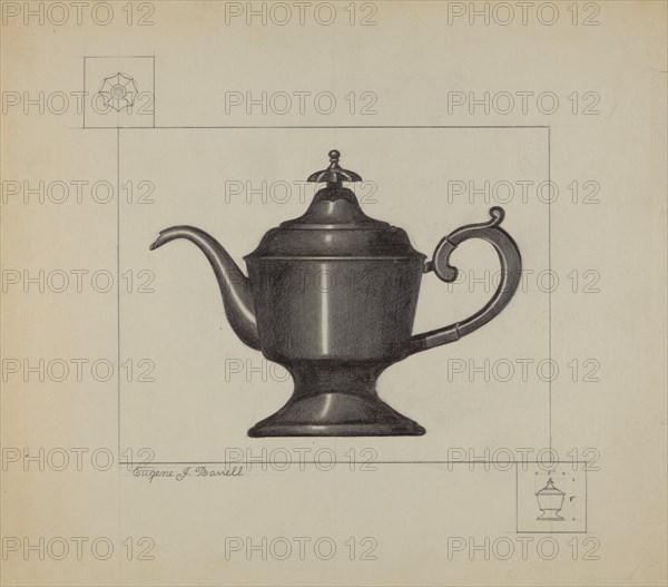 Pewter Coffee Pot, c. 1936.