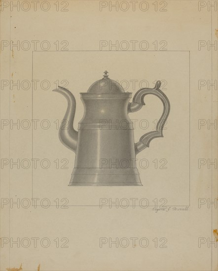 Pewter Coffee Pot, c. 1936.