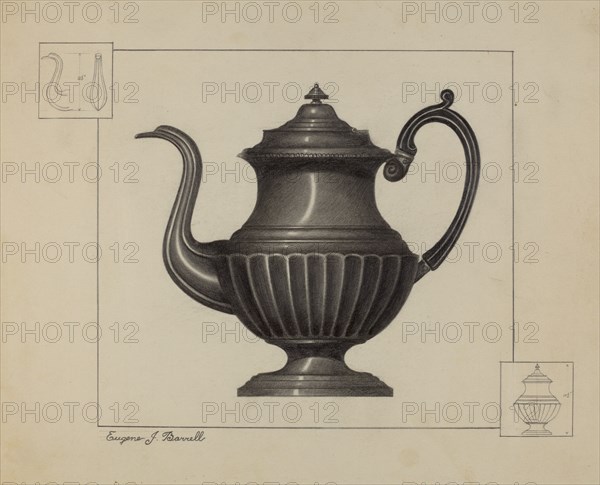 Pewter Coffee Pot, c. 1936.