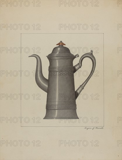 Pewter Coffee Pot, c. 1936.