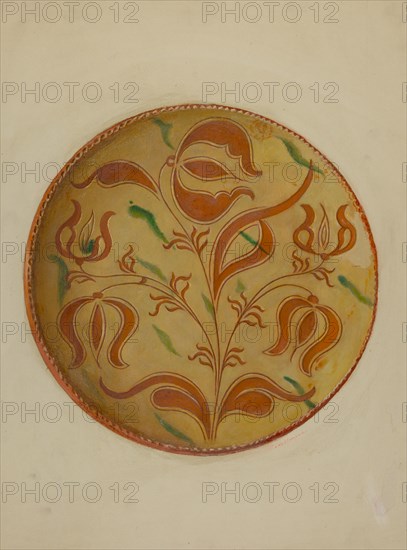 Pa. German Pie Dish, c. 1936.