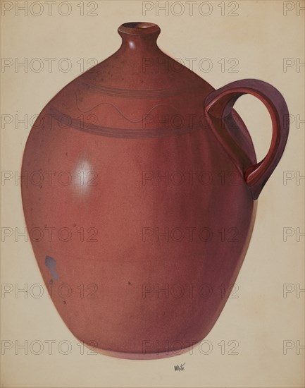 Economy Redware Jug, c. 1937.