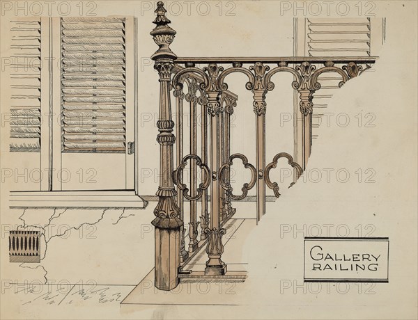 Cast Iron Gallery Rail, c. 1936.