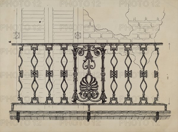 Cast Iron Balcony Rail, c. 1936.
