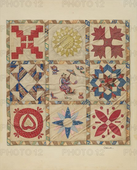 Patchwork Quilt, c. 1937. Creator: Charlotte Winter.