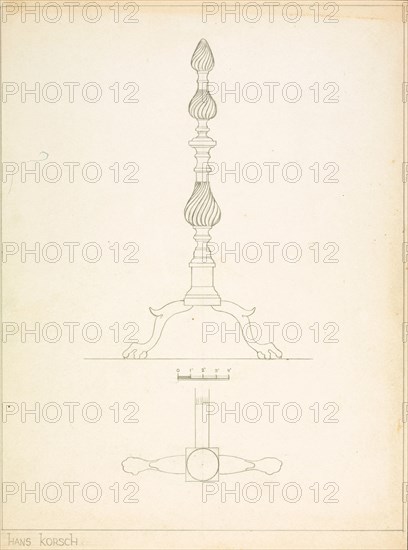 Andiron (one of pair), c. 1937.