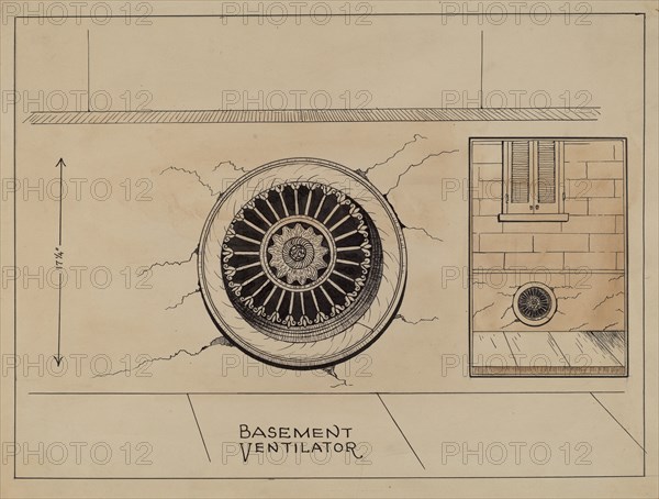 Cast Iron Basement Vent, c. 1936.