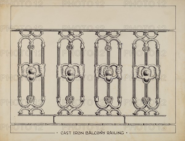 Cast Iron Window Balcony, c. 1936.