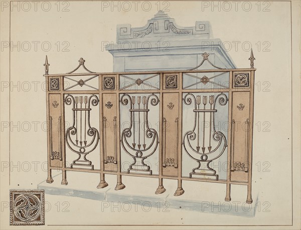 Iron Gate and Fence, c. 1936.